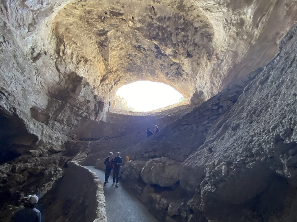 entrance of Carlsbad Caverns from inside