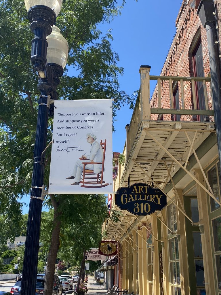 mark twain sign on main street Hannibal