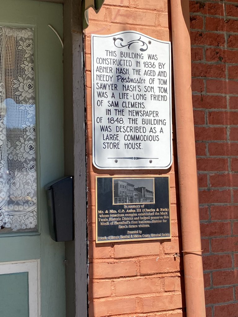 plaque on main st hannibal