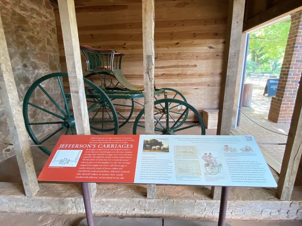 Carriage in north pavillion of monticello