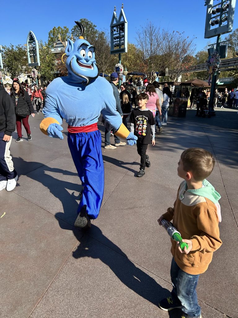 Genie walking at Disneyland