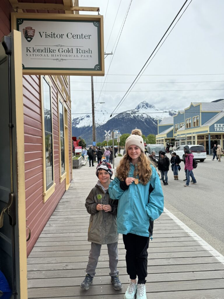 Junior Ranger badges in Skagway